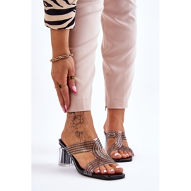 S.Barski Schwarze Sandaletten mit Strass Jaxen 1