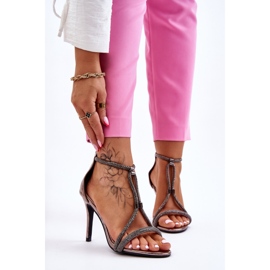 S.Barski Elegante Sandalen auf hohem Absatz mit Jenesis Silber Jenesis 1