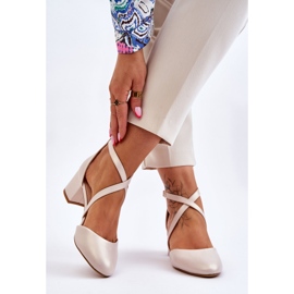 Sergio Leone High Heel Pumps SK824 Perlbeige 2