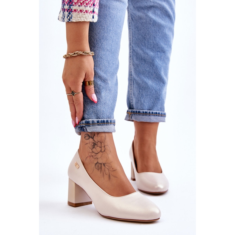 Pumps auf Absatz Sergio Leone PB178 Pearl Beige 1