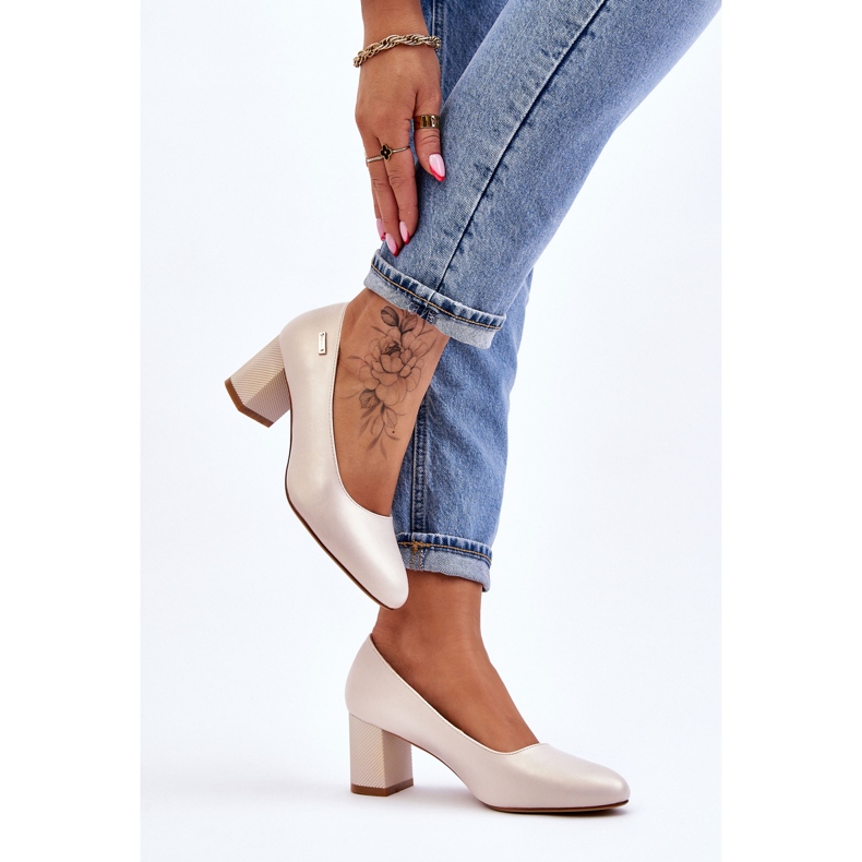 Pumps auf Absatz Sergio Leone PB178 Pearl Beige 2