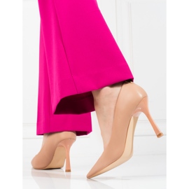 Beige Damenpumps mit hohem Absatz von Vinceza 2