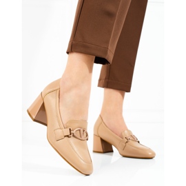 Beige Damenpumps von Vinceza mit hohen Absätzen 1