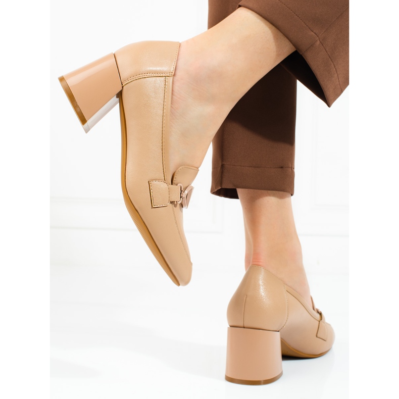 Beige Damenpumps von Vinceza mit hohen Absätzen 2