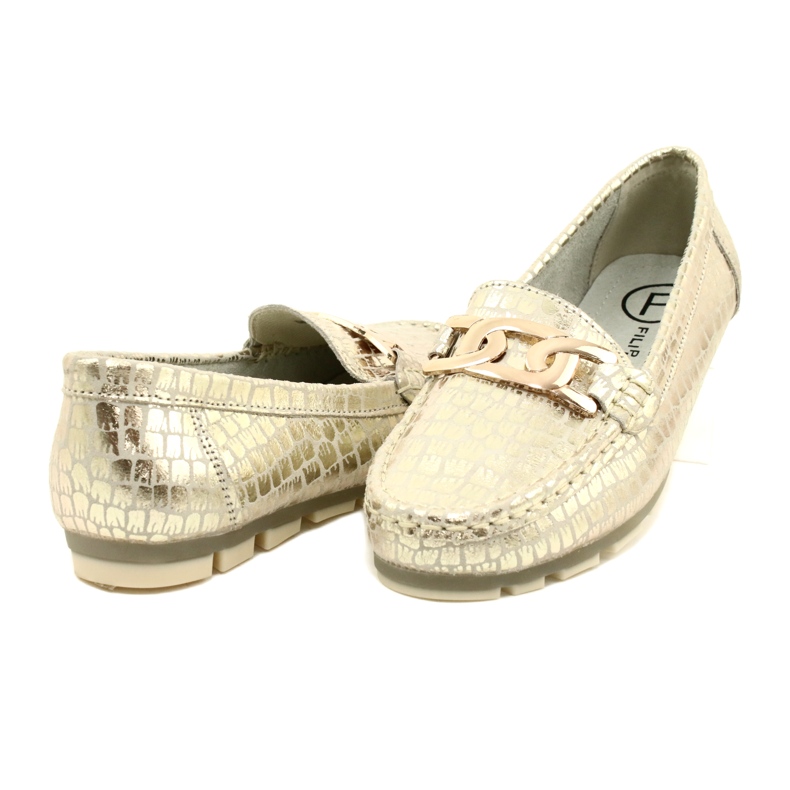 Filippo DP3630/23 goldene Lederslipper beige 4