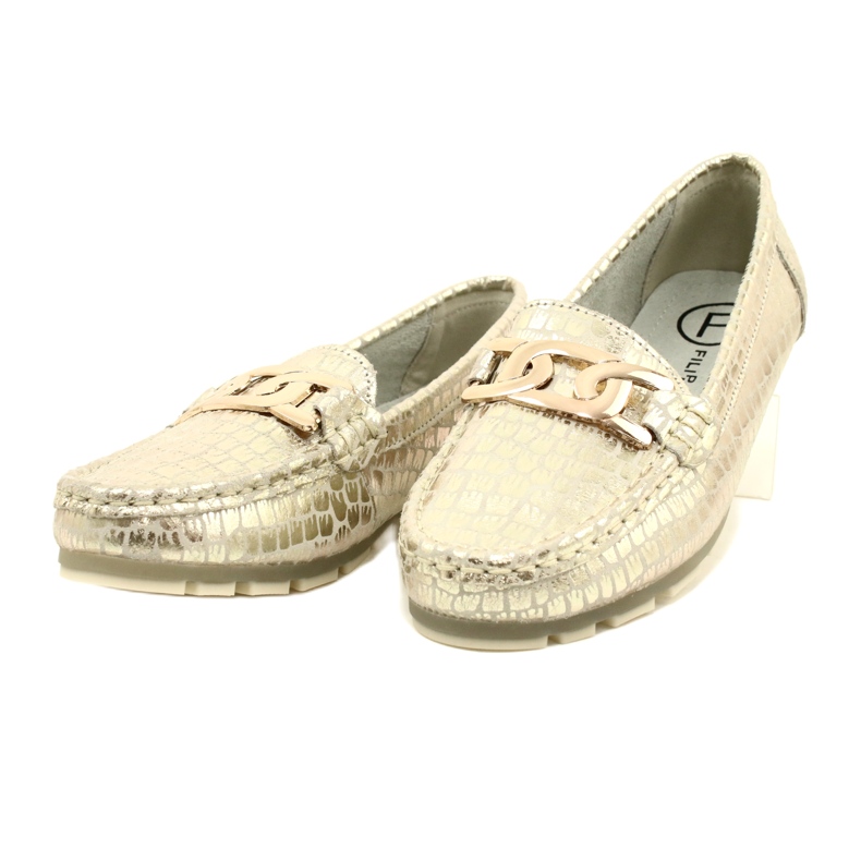 Filippo DP3630/23 goldene Lederslipper beige 3