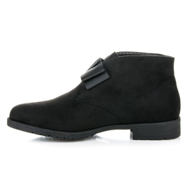 Ideal Shoes Flache Stiefel mit Schleife schwarz 1