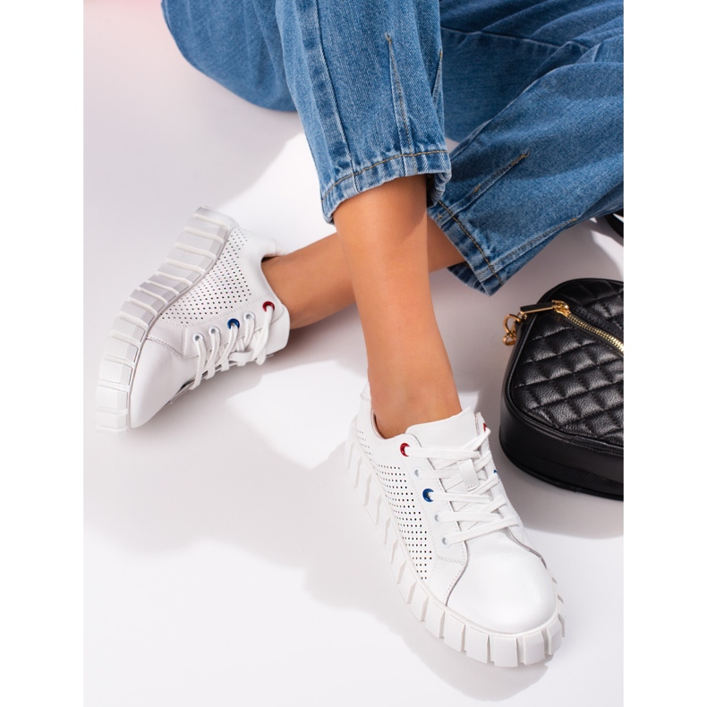 W. Potocki Weiße Sportschuhe aus Leder von Potocki 2