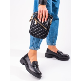 W. Potocki Schwarze Damenschuhe auf der Plattform 1