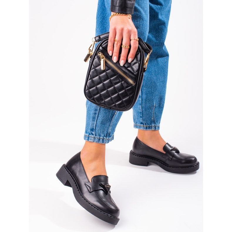 W. Potocki Schwarze Damenschuhe auf der Plattform 1