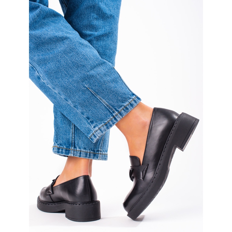 W. Potocki Schwarze Damenschuhe auf der Plattform 2