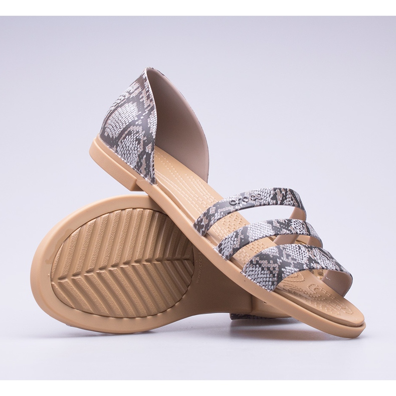 Crocs Tulum offene flache Sandalen W 206109-15W braun 1