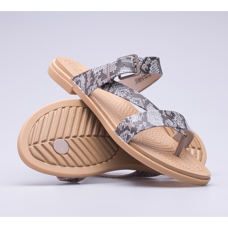 Damen Crocs Tulum Toe Post Sandal W 206108-15W braun 1