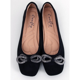 BM Serna Nero Ballerinas aus Veloursleder mit Schleife schwarz 1