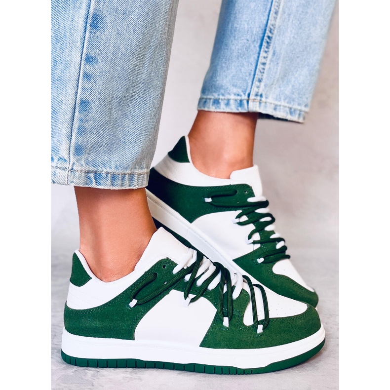 BM Hart WEISS/GRÜN Panda-Turnschuhe weiß 1