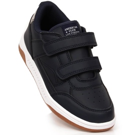 Sportschuhe für Kinder aus ökologischem Leder marineblau American Club 112/23 navy blau 1