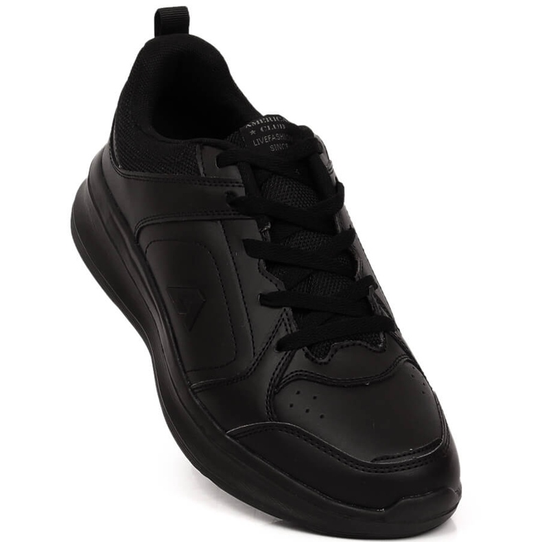 Schwarzer American Club 140/23 Herren Sportschuh aus ökologischem Leder 1