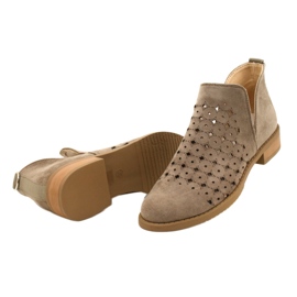 DASZYŃSKI Durchbrochene Wildlederstiefeletten mit einem Carine-Schnitt beige braun 5