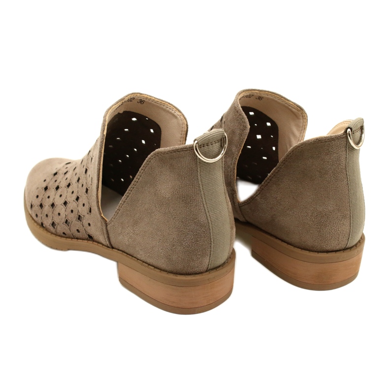 DASZYŃSKI Durchbrochene Wildlederstiefeletten mit einem Carine-Schnitt beige braun 7