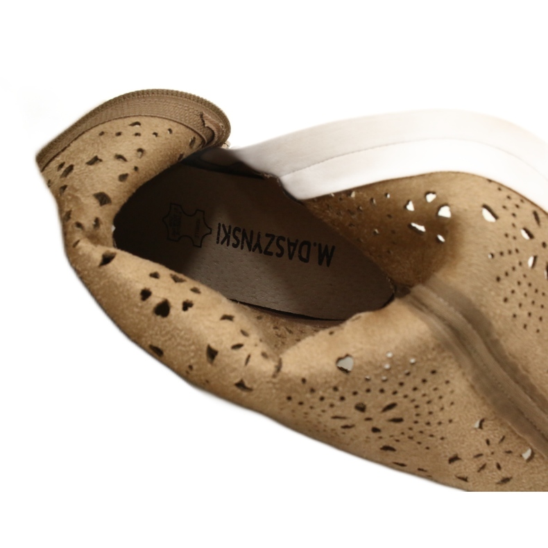 M.Daszyński Openwork Frauen Wildleder Beige Stiefel 6