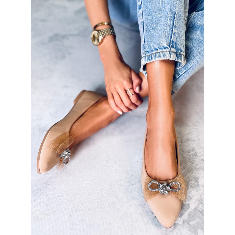 Maura Khaki Ballerinas mit Schleife beige 2