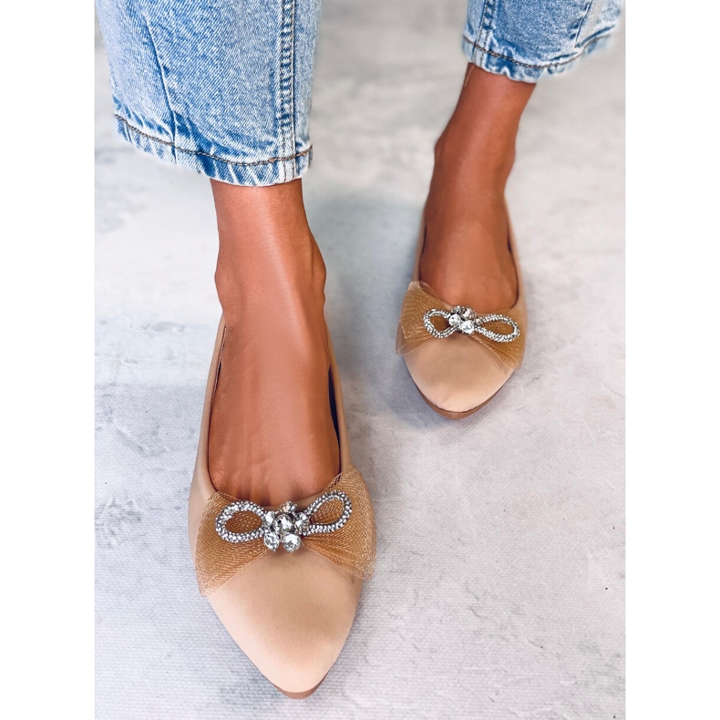 Maura Khaki Ballerinas mit Schleife beige 1