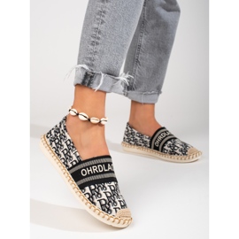 Schwarze Shelovet-Espadrilles für Damen mit Muster 1