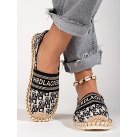Schwarze Shelovet-Espadrilles für Damen mit Muster 2