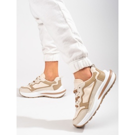 Beige Damen-Sneakers zum Schnüren von Shelovet 2