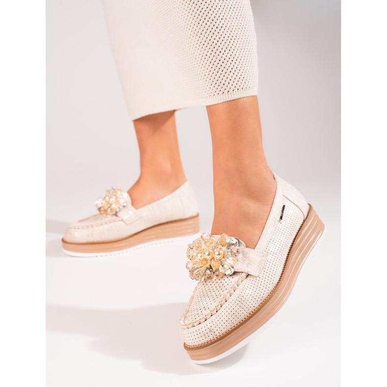 Damenschuhe Shelovet beige mit Kristallen 1