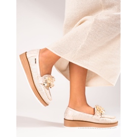 Damenschuhe Shelovet beige mit Kristallen 2