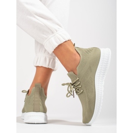 Shelovet grüne Textilsportschuhe 2