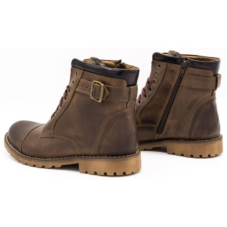 Olivier Männer von Herren Leder isolierte Schuhe 910MP braun 4