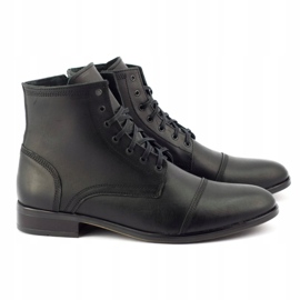 Olivier Herren Leder Chelsea Boots 287D Św schwarz 4