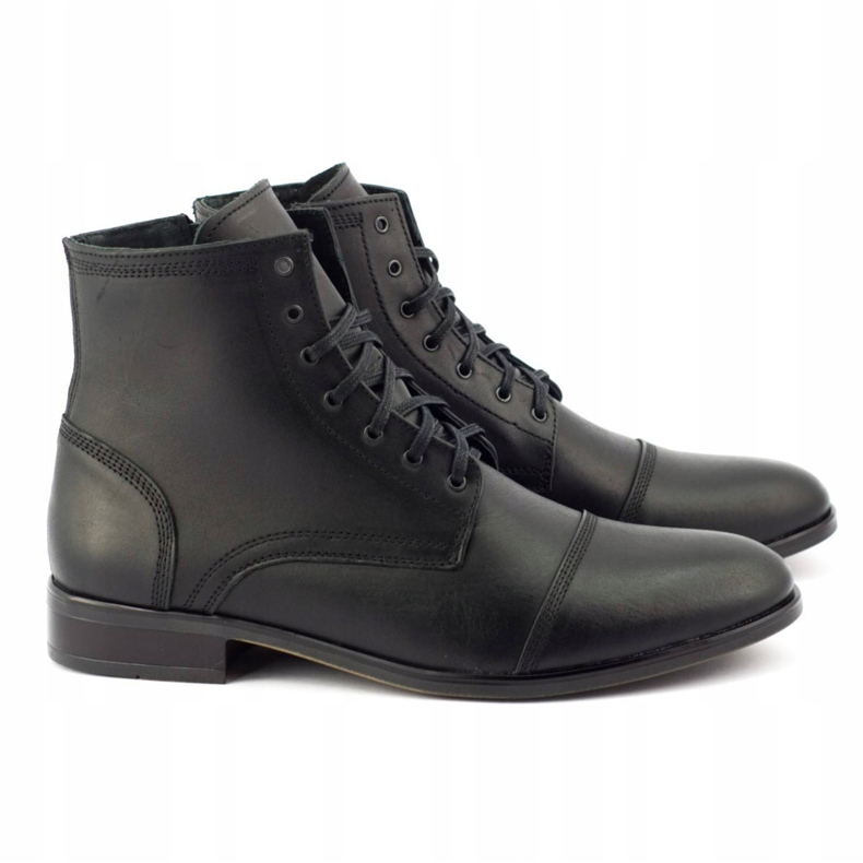 Olivier Herren Leder Chelsea Boots 287D Św schwarz 4