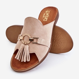 Lewski Shoes Damen Wildleder Hausschuhe Leewski Schuhe 3226 Beige 1