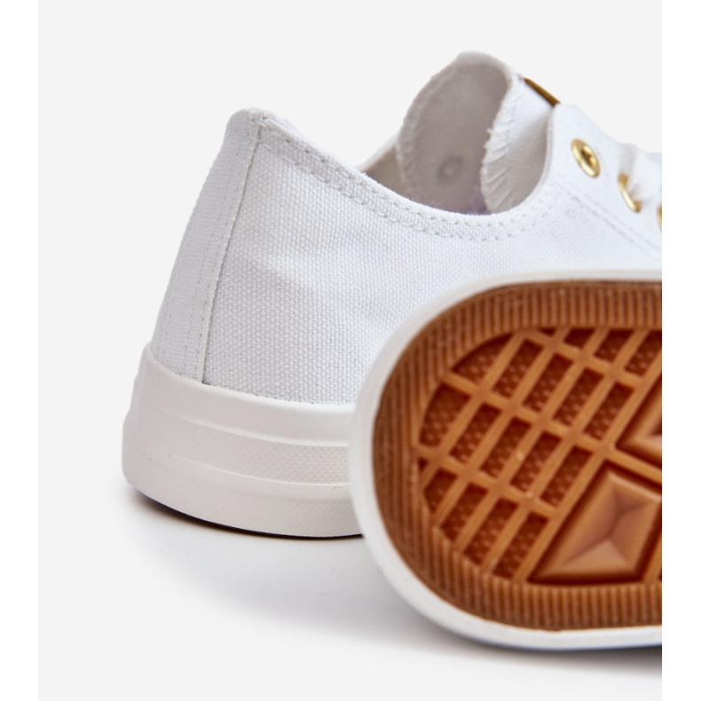 News Klassische Damen-Sneaker Weiß und Gold Ecoma 2