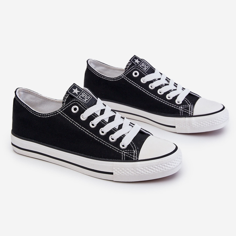 News Ecoma Damen Classic Sneakers Schwarz &amp; Weiß 1