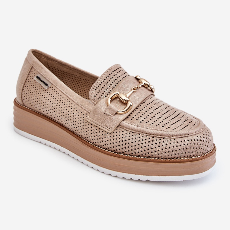 PM1 Damen-Plateau-Slipper Beige Danny 1
