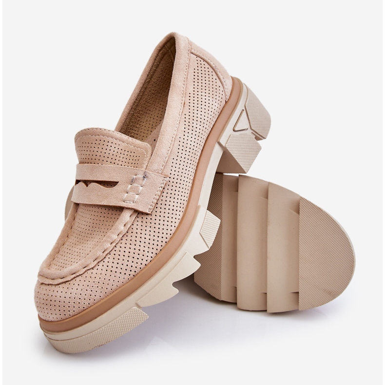 PM1 Loafer für Damen mit flachem Absatz Beige Fletcher 1