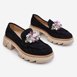 PM1 Loafer Damenschuhe mit Verzierungen Schwarz Issac 1