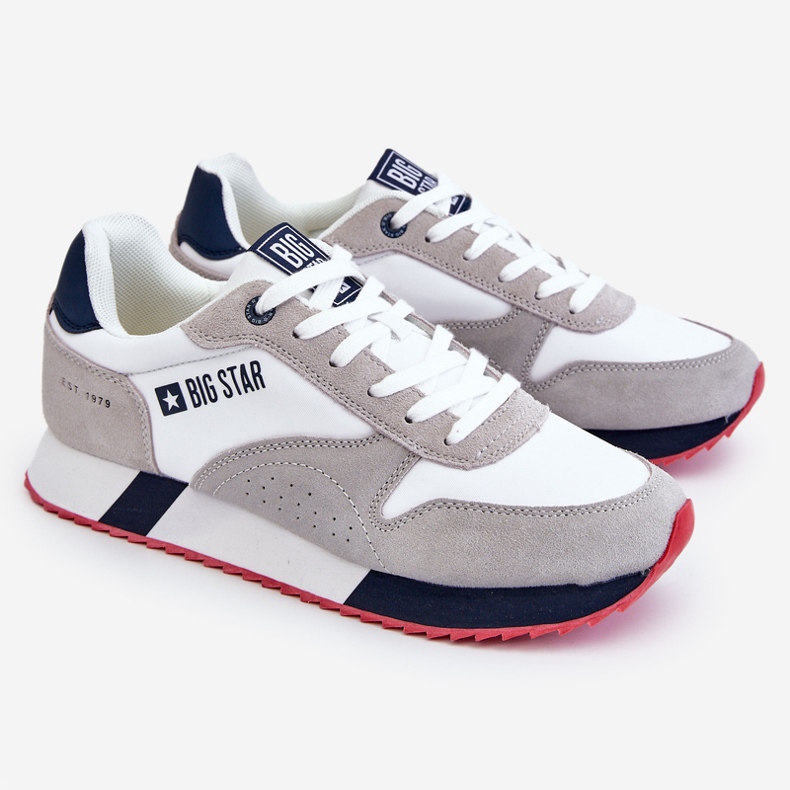 Herren Memory Foam System Big Star Sportschuhe LL174160 Weiß-Grau 1
