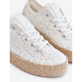 Big Star geflochtene Plateau-Turnschuhe für Damen LL274199 Weiß 1