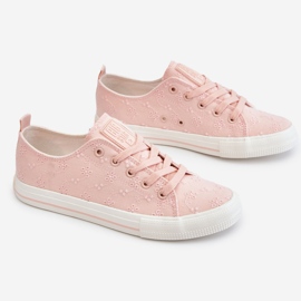 Big Star bestickte Damenturnschuhe LL274224 Pink rosa 1