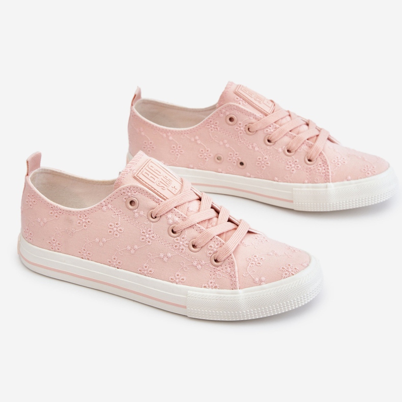 Big Star bestickte Damenturnschuhe LL274224 Pink rosa 1