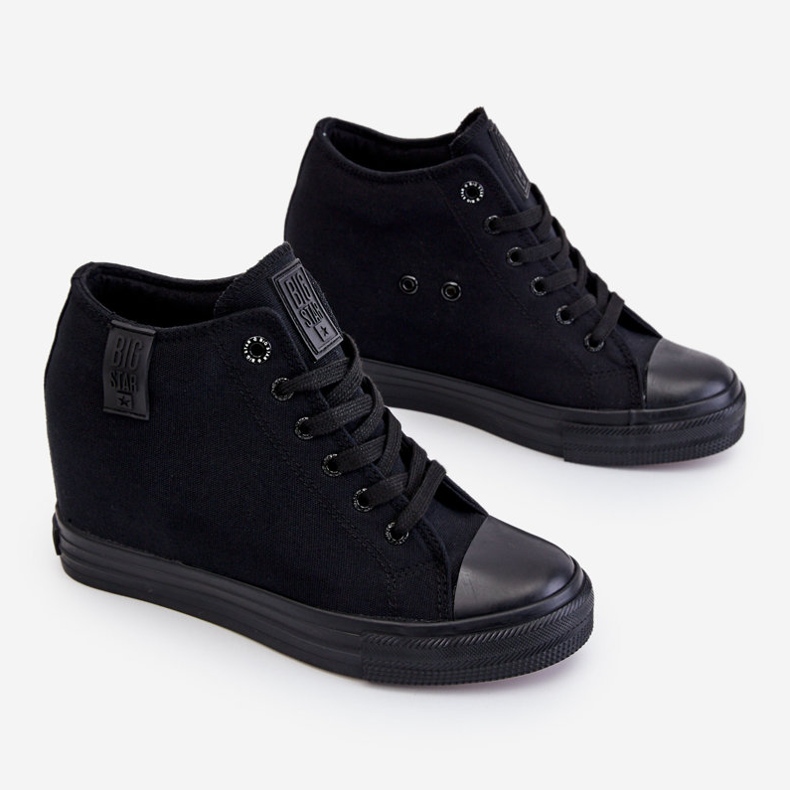 Hidden Wedge High Sneakers Big Star LL274034 Schwarz 2