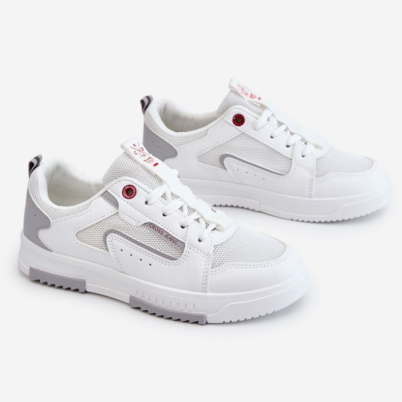 Damen Cross Jeans Low Sneakers LL2R4011C Weiß 1