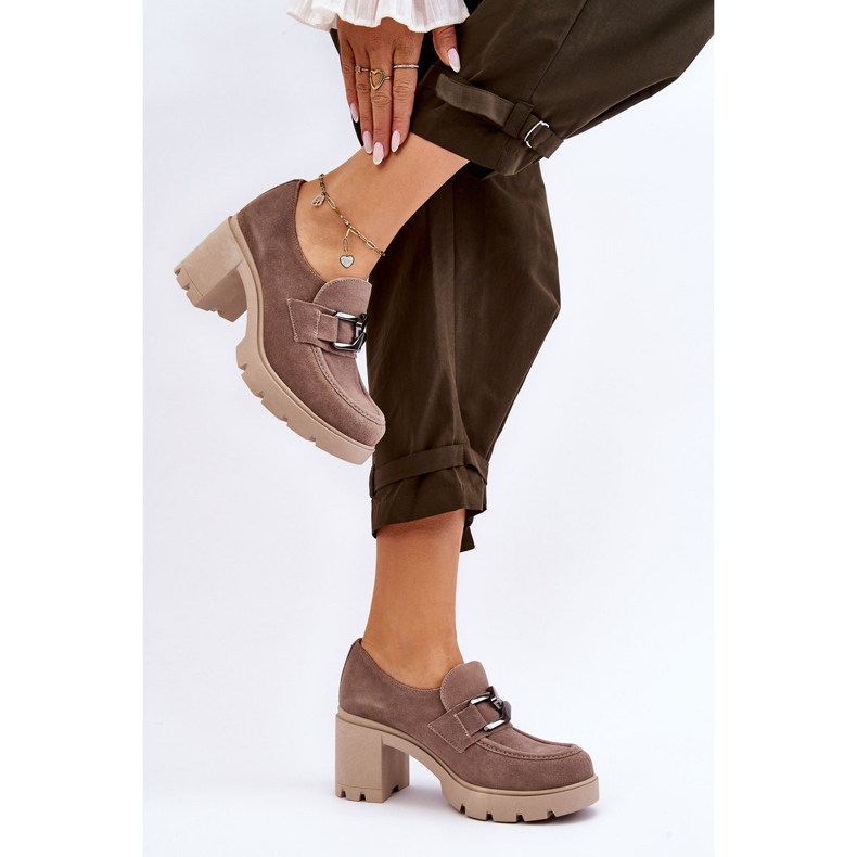 Lemar Elegante Brogues am Absatz mit dunkelsilberbeiger Dekoration Harmell 2