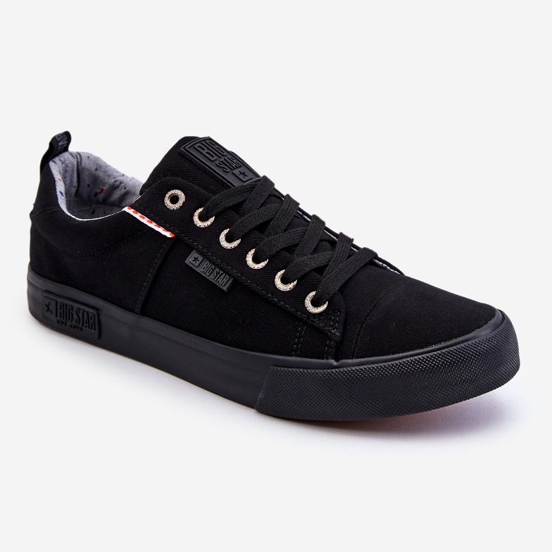 Low Herren Stoff Sneakers Big Star KK174002 Schwarz 1