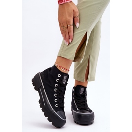 High Textil Plateau Sneakers Big Star LL274155 Schwarz 2